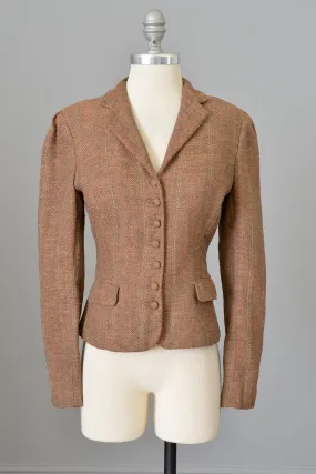 1970s Ralph Lauren Silk Tweed Cropped Riding Jacket