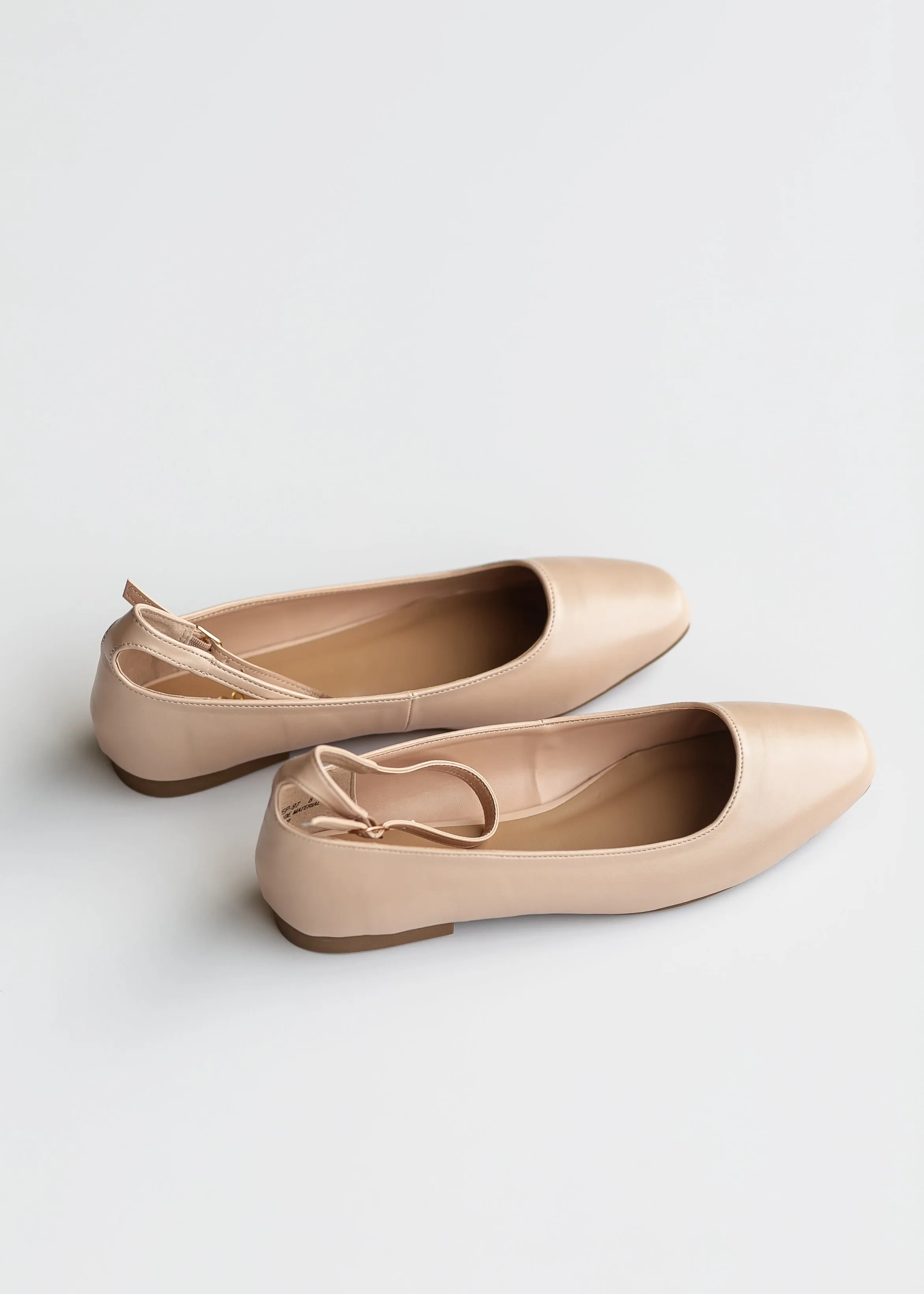 Ankle Strap Square Toe Ballet Flats