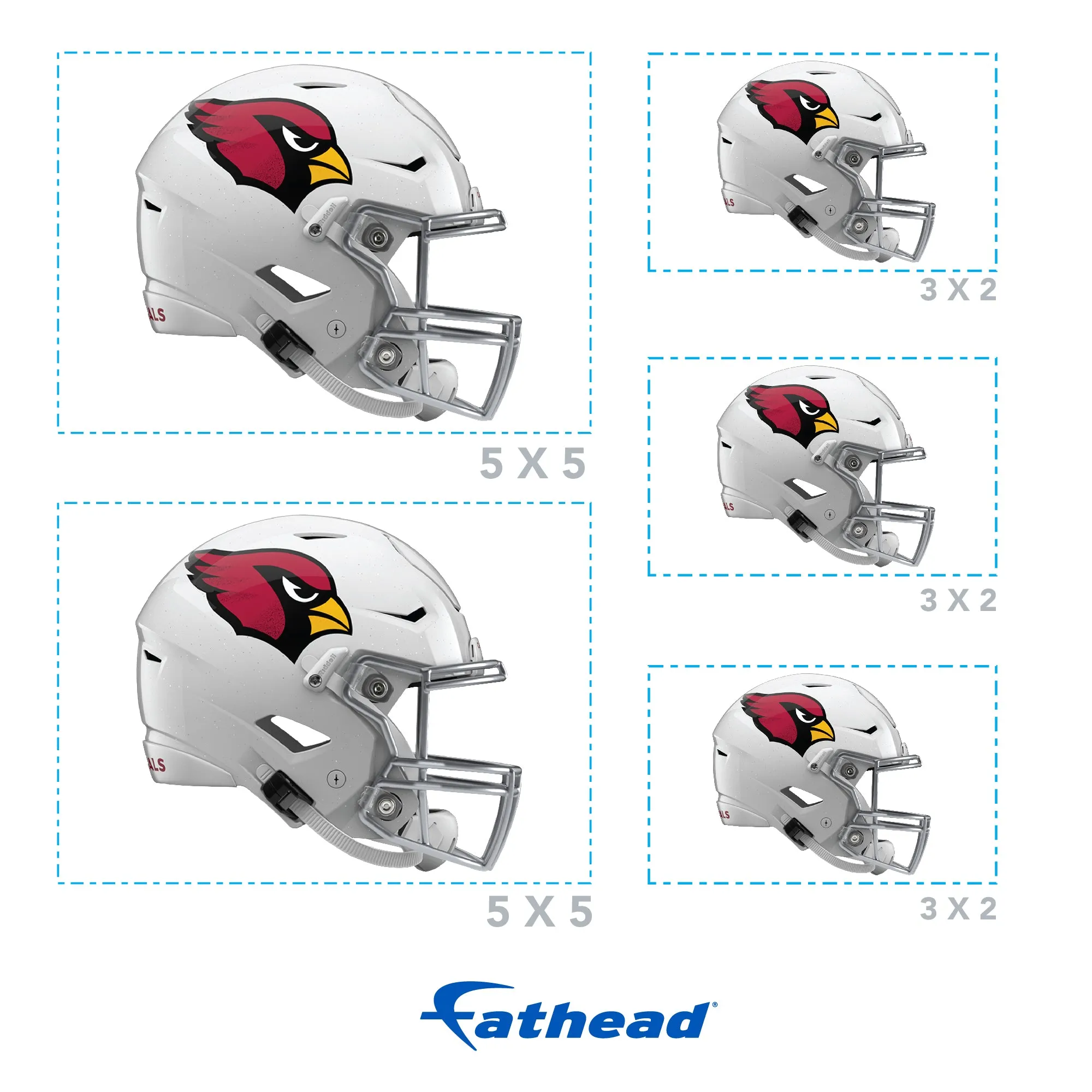 Arizona Cardinals:  Helmet Minis        - Officially Licensed NFL Removable     Adhesive Decal