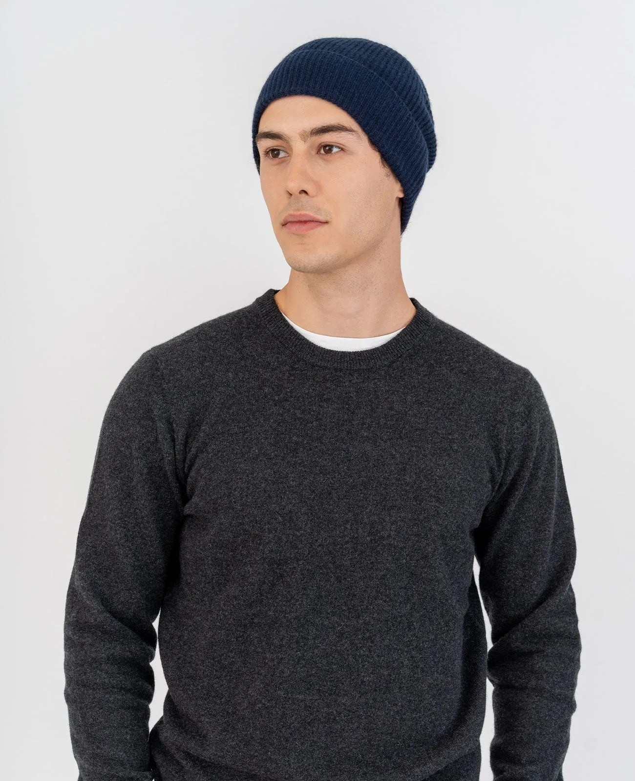 Cashmere Ribbed Beanie