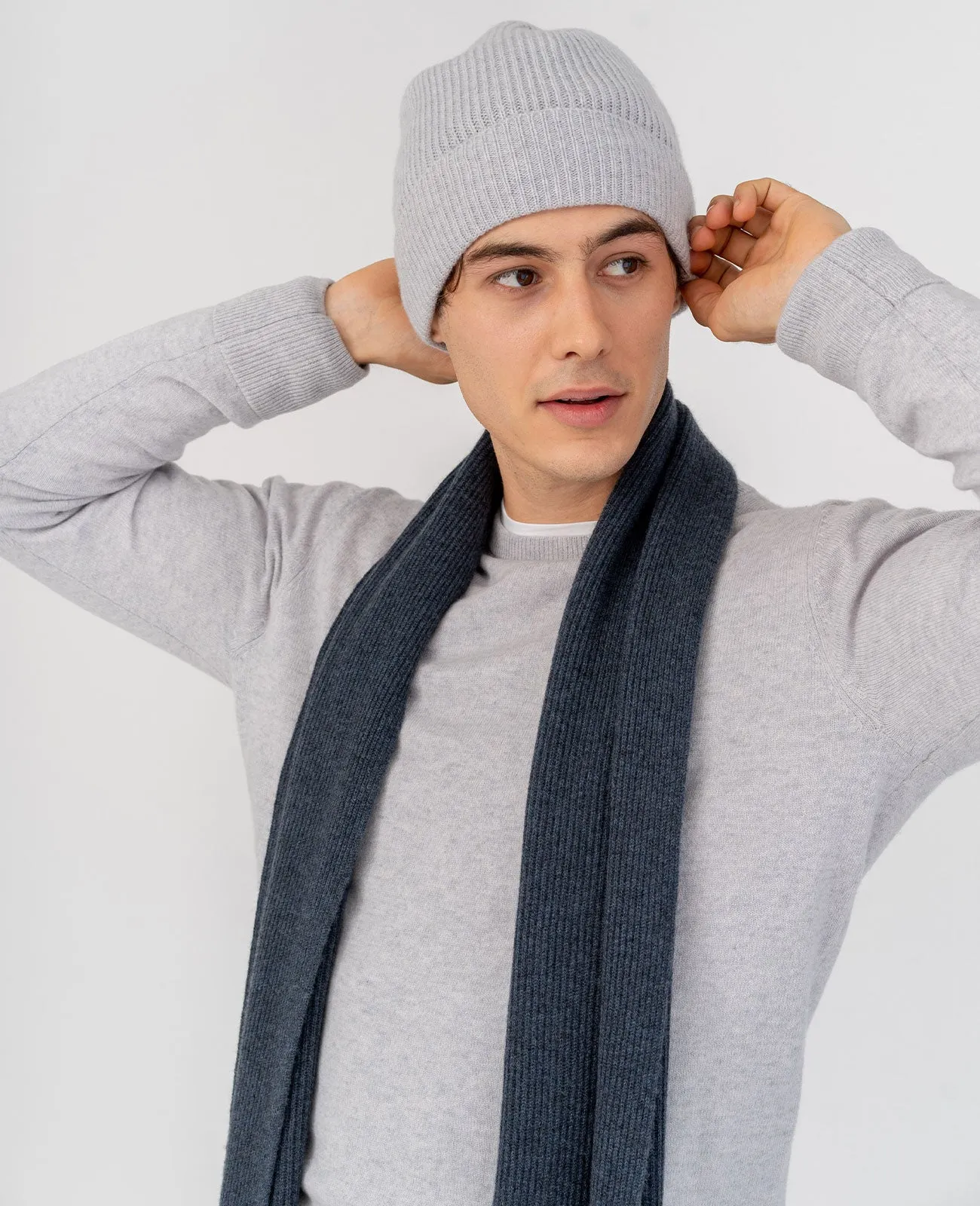 Cashmere Ribbed Beanie