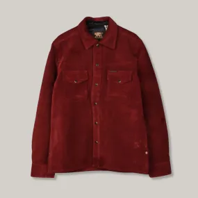 INDIGOFERA AUSTIN SHIRT - BURGUNDY NUBUCK