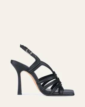 LIBBY HIGH HEEL SANDALS BLACK LEATHER