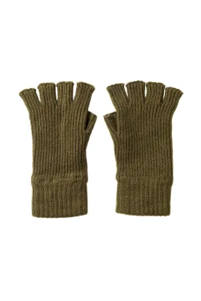 Ribbed Cashmere Fingerless Gloves