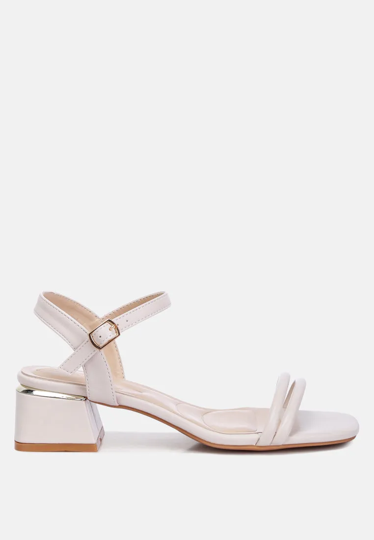 Sulein Ankle Strap Low Block Heels