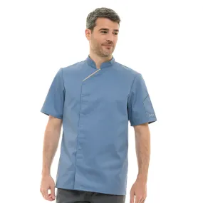 Unisex Blue Short Sleeve Chef's Coat Harti - ROBUR