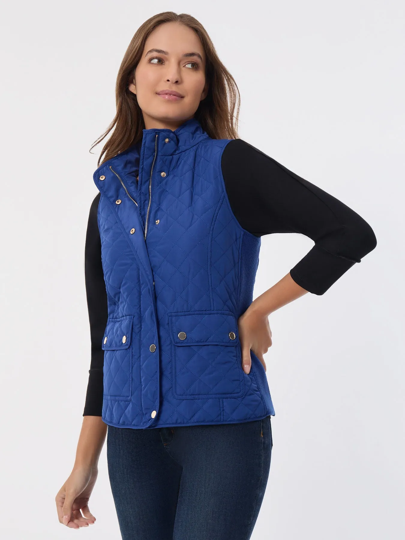 Zip-Front Quilted Vest